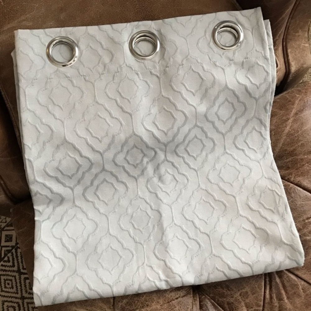 Gray Textured Grommet Top Curtains x 2 Panels